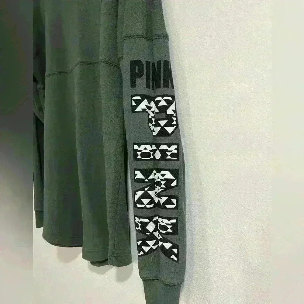 PINK green long sleeve shirt size S in great used condition casual wear - Picture 3 of 5